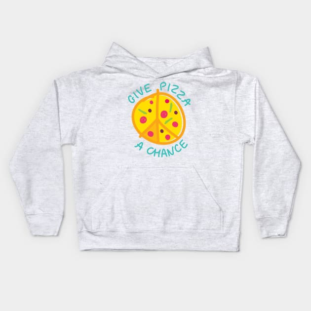 Give Pizza a Chance Kids Hoodie by Dellan